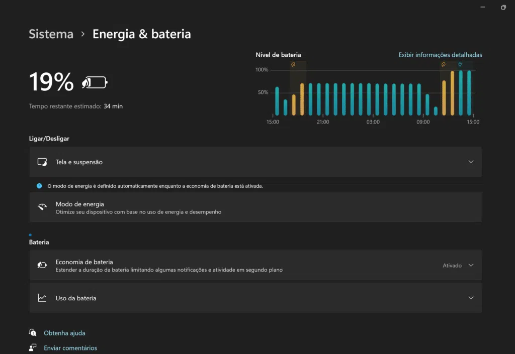 Dados de bateria do zenbook 14x oled space edition