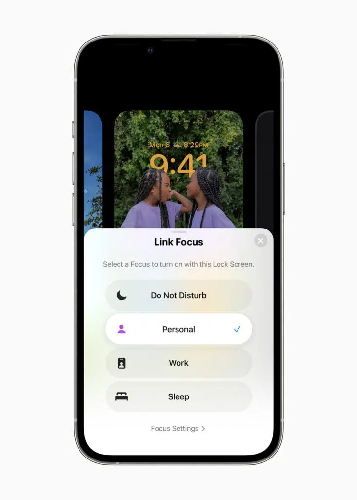 Modo foco da nova tela de bloqueio do ios 16
