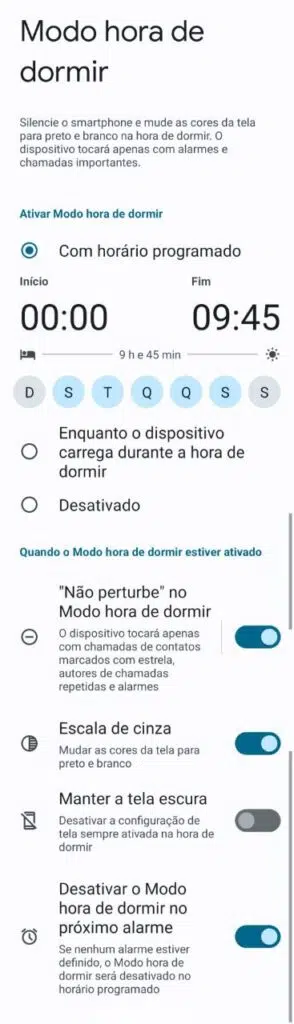 O modo hora de dormir é ótimo para você relaxar e ficar livre de notificações