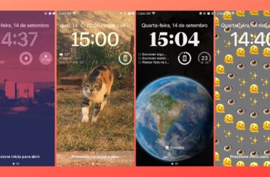 Exemplos da nova tela de bloqueio do ios 16