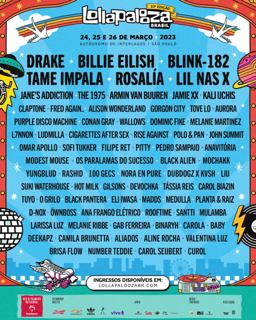 Lineup do Lollapalooza 2023 tem Billie Eilish  Blink 182 e mais - 20