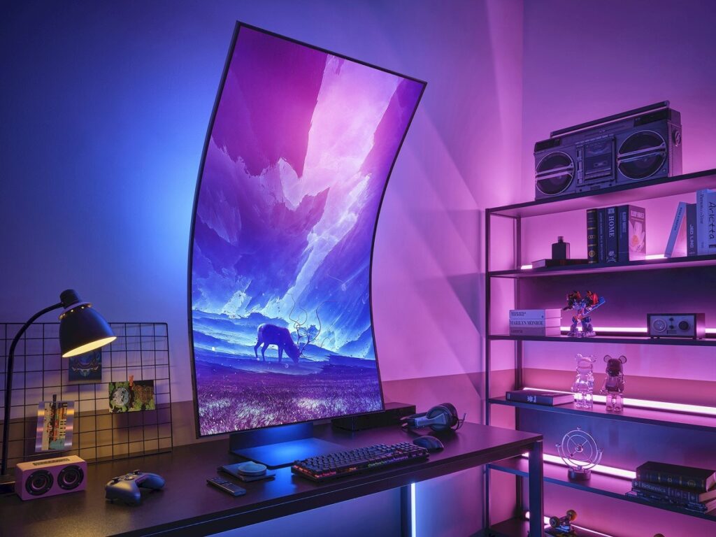 Samsung lança o odyssey ark, monitor smart curvo para jogos