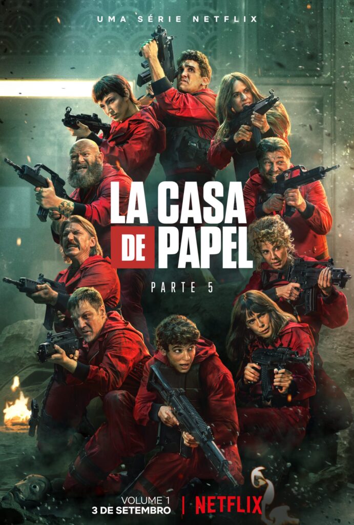 Pôster oficial da quinta temporada de la casa de papel