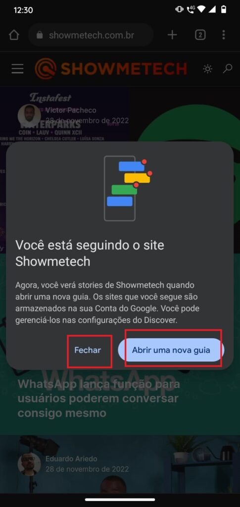 Como seguir sites usando o Google Chrome para Android - 77