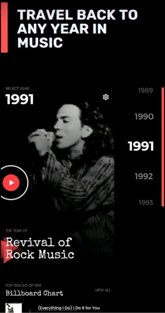 Rewind, o app que mostra as paradas de sucesso do passado. Lançamento de novo aplicativo de musica chamado rewind faz sucesso entre os amantes de musica. O aplicativo da a liberdade para que o usuário selecione um ano entre 1960 e 2010 e escute os sucessos do ano escolhido.