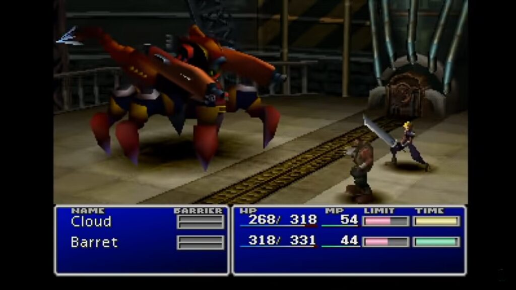 Imagem do combate de final fantasy 7.