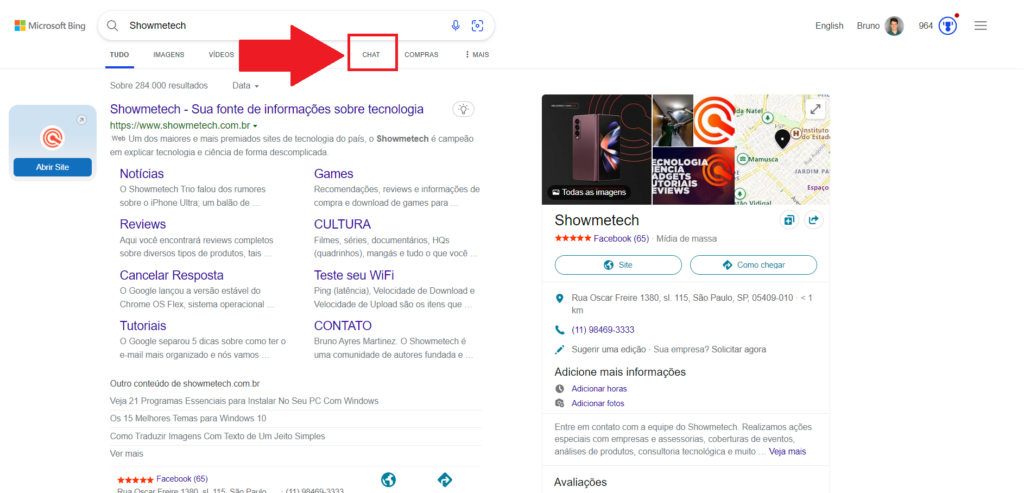 Você também pode entrar para a lista de espera do bing através de uma pesquisa no navegador