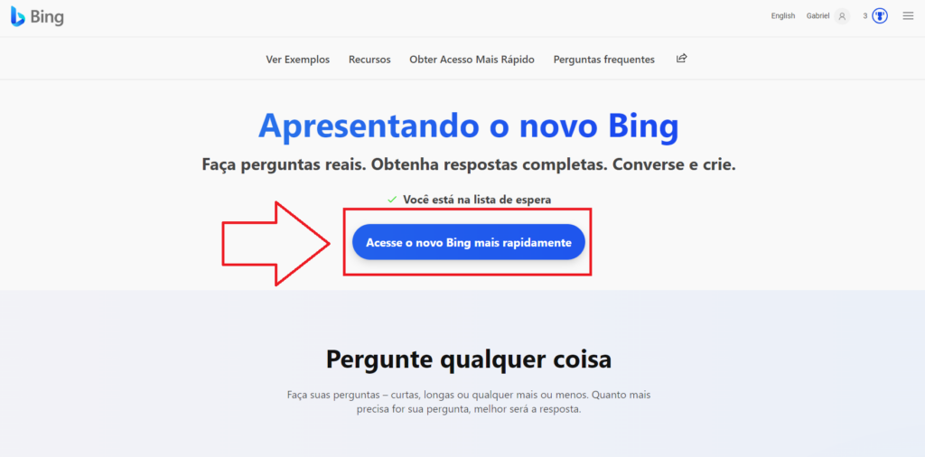 Acesse o novo bing mais rapidamente