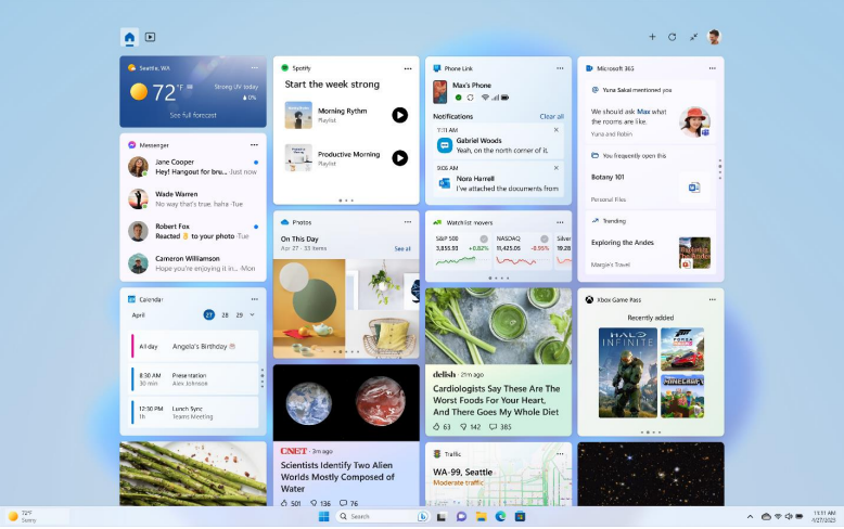 Widgets do windows 11