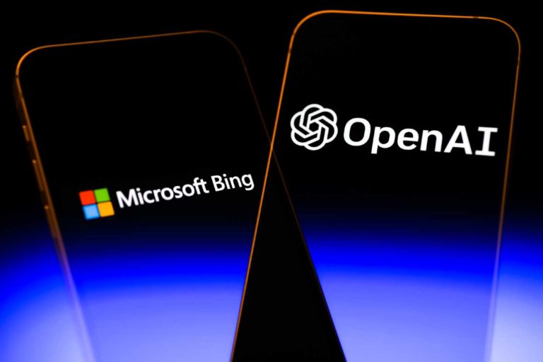 Logos da microsoft e openai