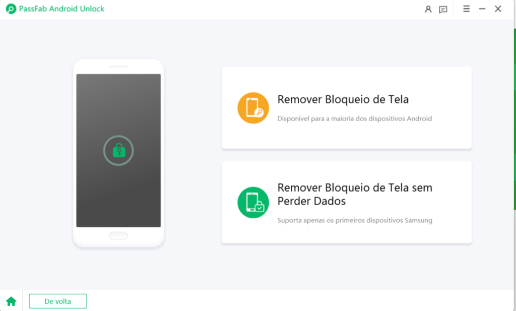 Uso do passfab android unlock no processo de como desbloquear qualquer smartphone android