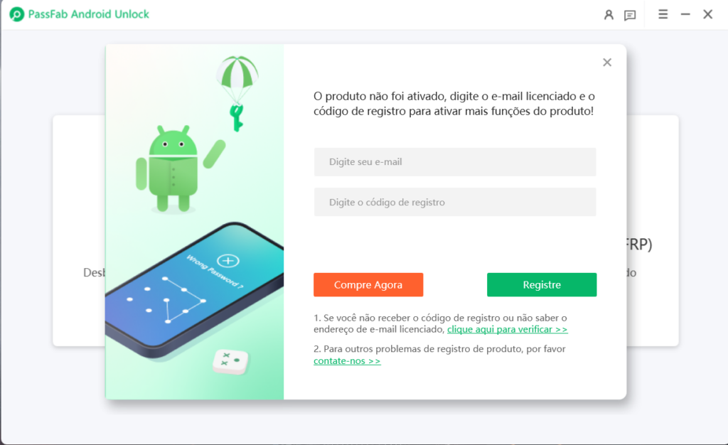 Uso do passfab android unlock no proesso de como desbloquear qualquer celular android