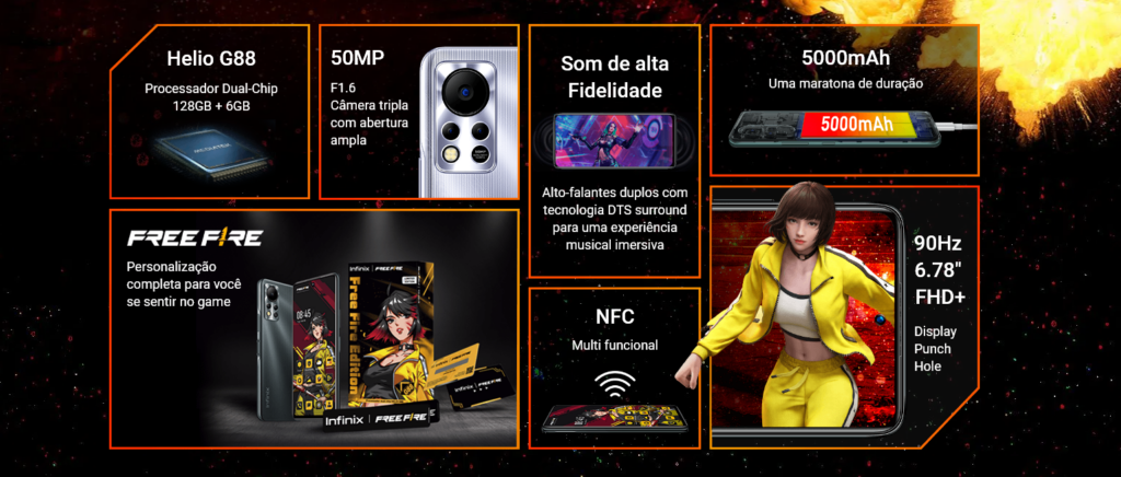 Infinix Free Fire Limited Edition: Smartphone gamer por menos de R