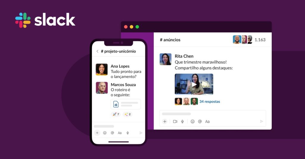 Imagem de divulgação do app slack