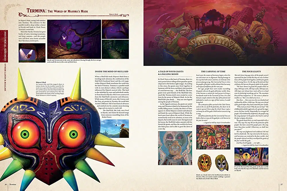 Por dentro da publicação the legend of zelda: hyrule historia. Fonte: amazon
melhores livros de videogame