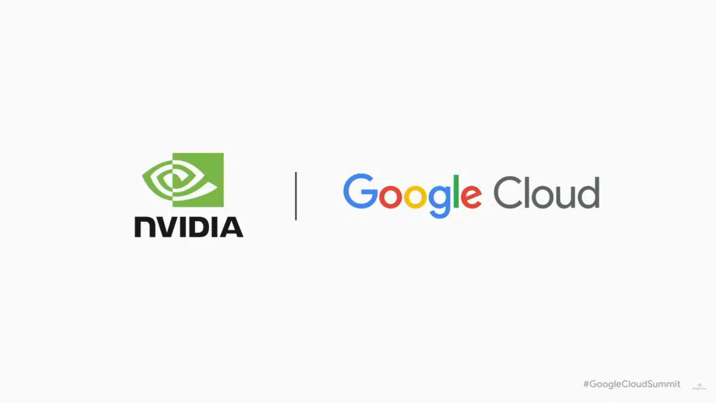 Logos da nvidia e google cloud