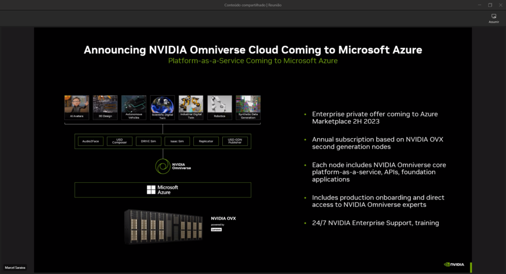Omniverse como serviço no microsoft azure