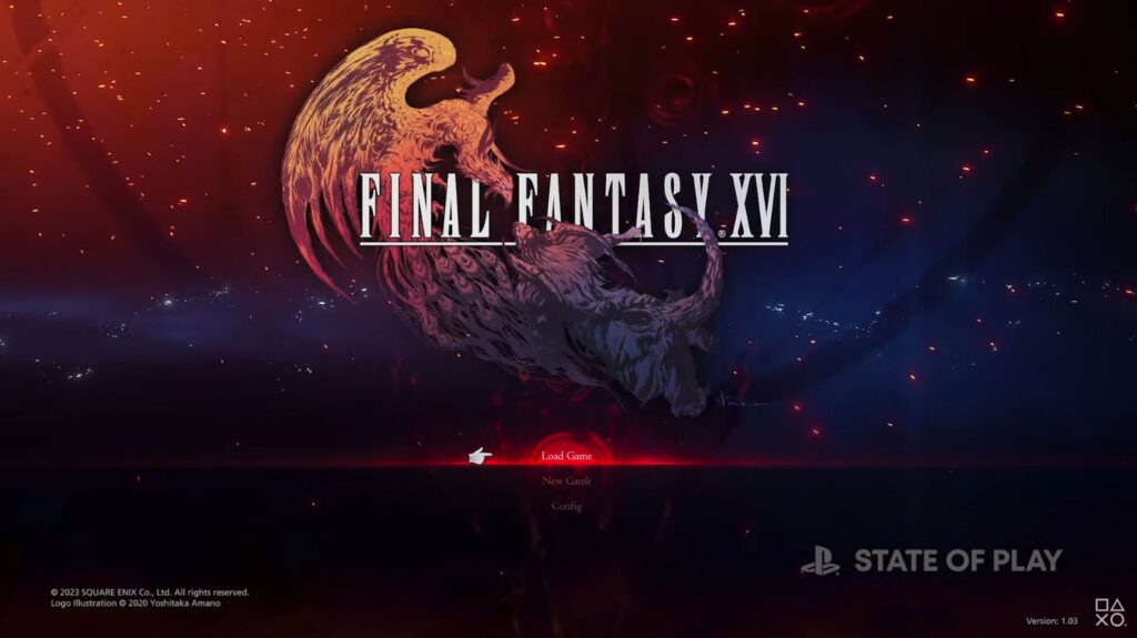 O menu oficial de final fantasy xvi foi revelado durante a transmissão