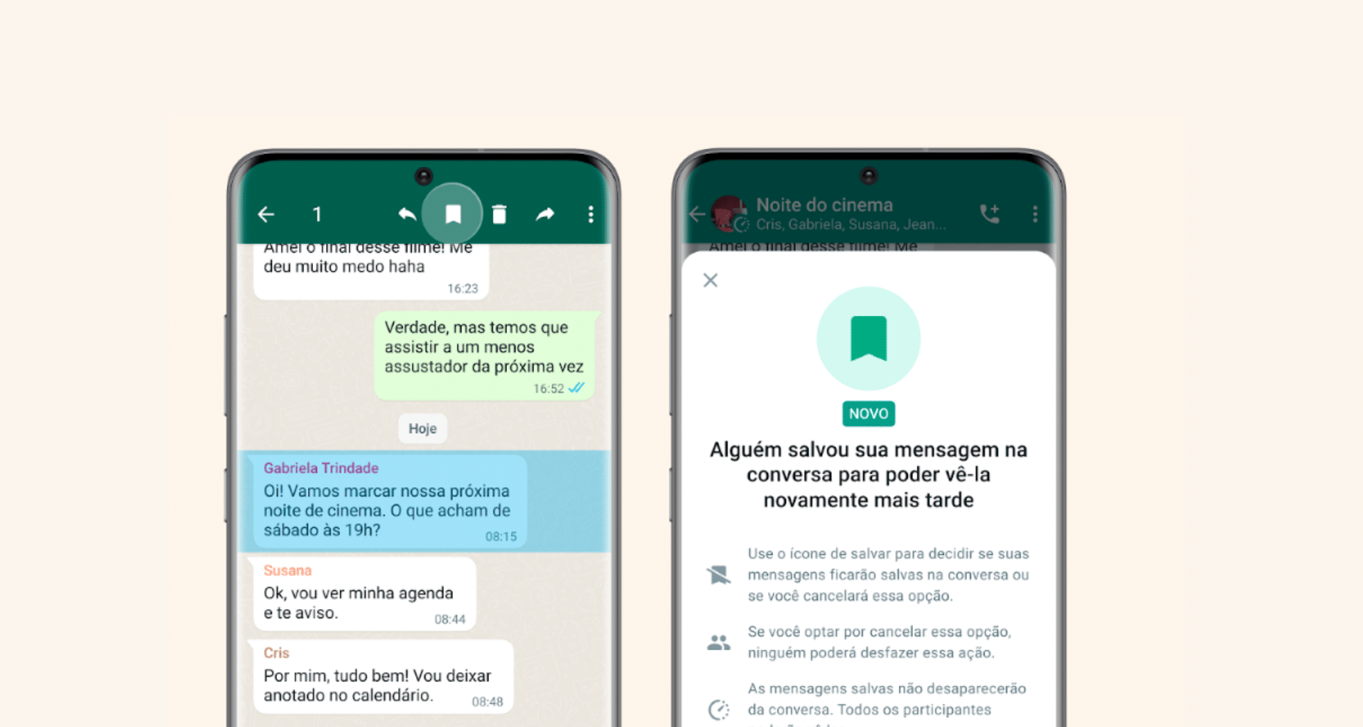 Whatsapp anuncia recurso de salvar mensagens temporárias. Recurso vai permitir que mensagens temporárias não desapareçam da conversa, mas apenas se o remetente permitir. Saiba mais