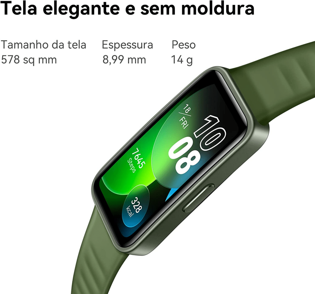 Conheça a smartband huawei band 8 com bateria que dura 2 semanas!