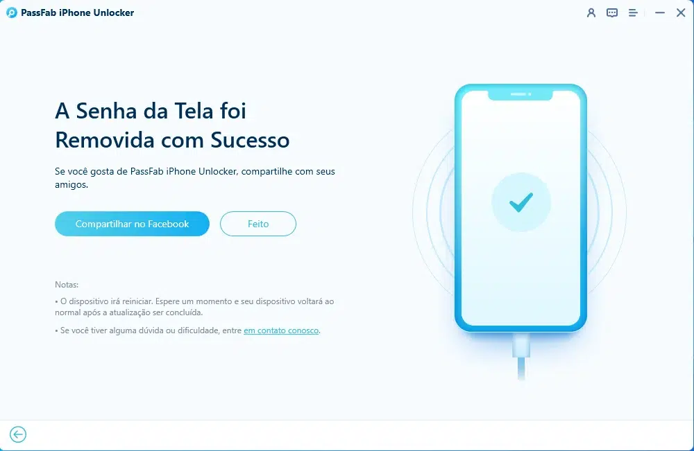 Após o processo o dispositivo reinicia e fica pronto para uso