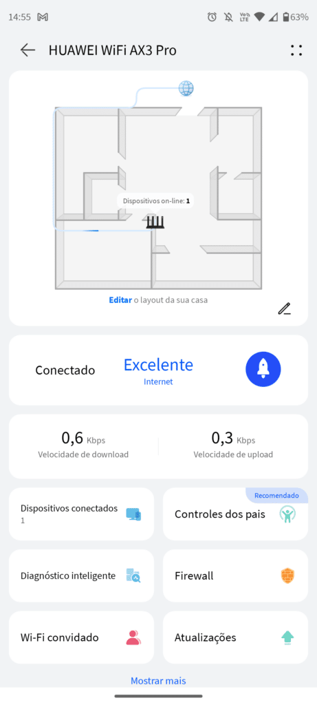 App para gerenciamento do roteador huawei ax3 pro