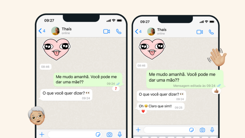 Exemplo de como editar mensagens no whatsapp