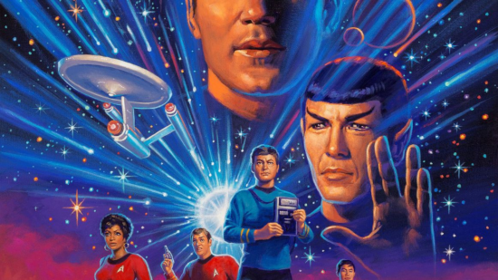 Na imagem personagens de Star Trek estão representados por pintura