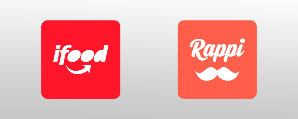 Logos da ifood e rappi