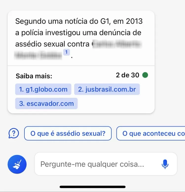 Médico brasileiro t alt resposta do bing sobre o nome do médico, apontando notícias