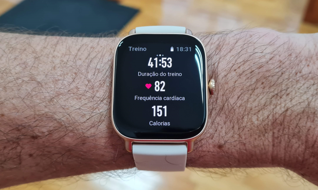 Monitoramento de treino do amazfit gts 3