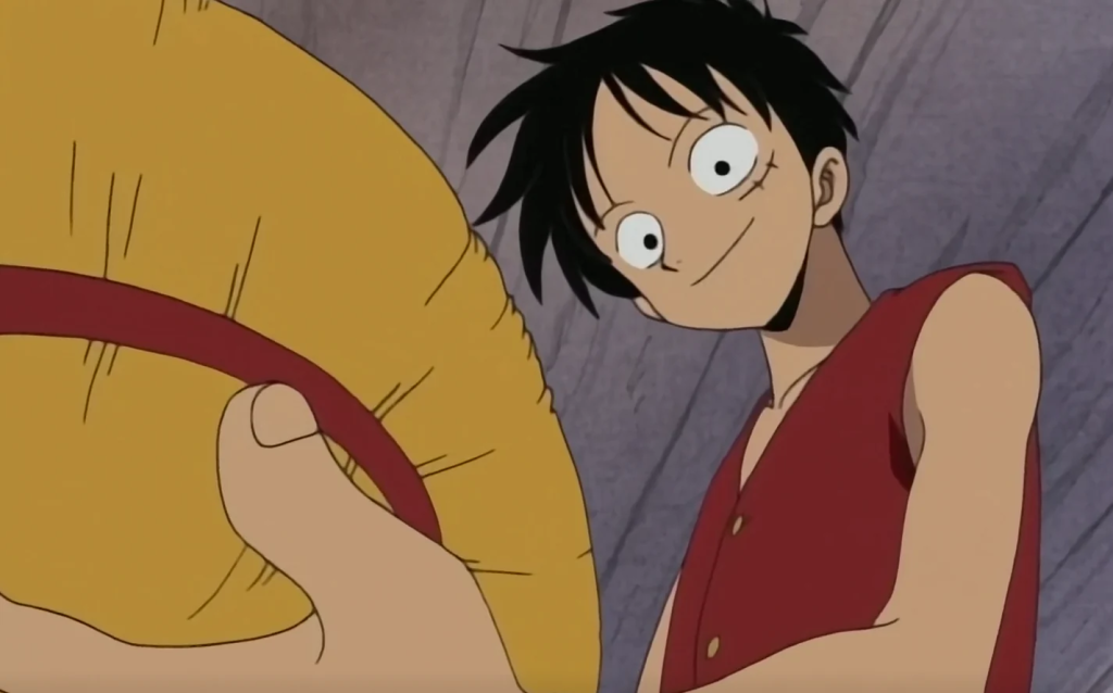 Luffy de one piece com seu chapéu de palha