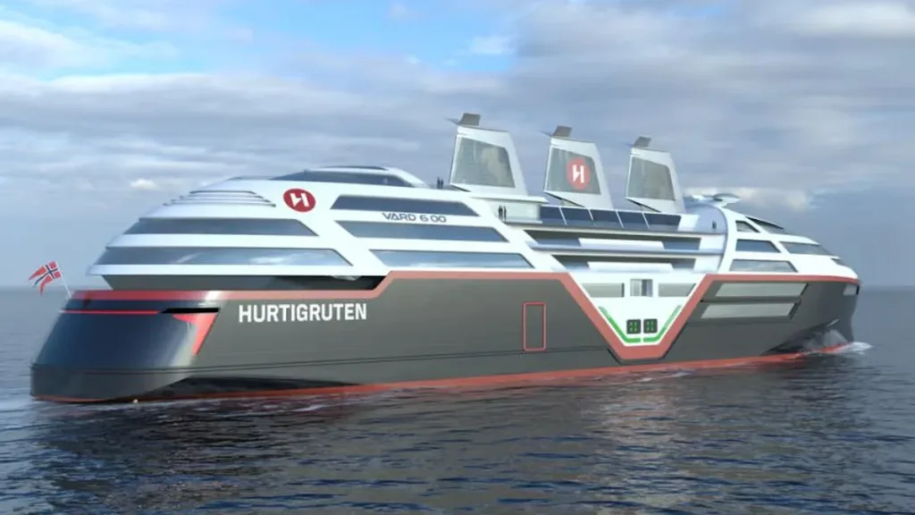 Projeto de navio de carga para emissão zero de carbono da hurtigruten 