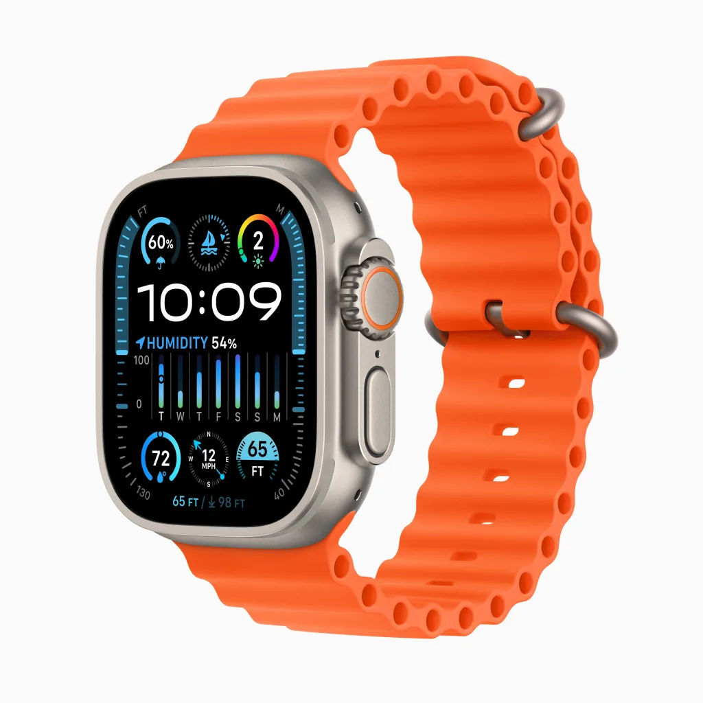 Apple watch ultra 2 com pulseira laranja