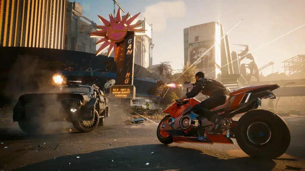 Combate veicular em cyberpunk 2077