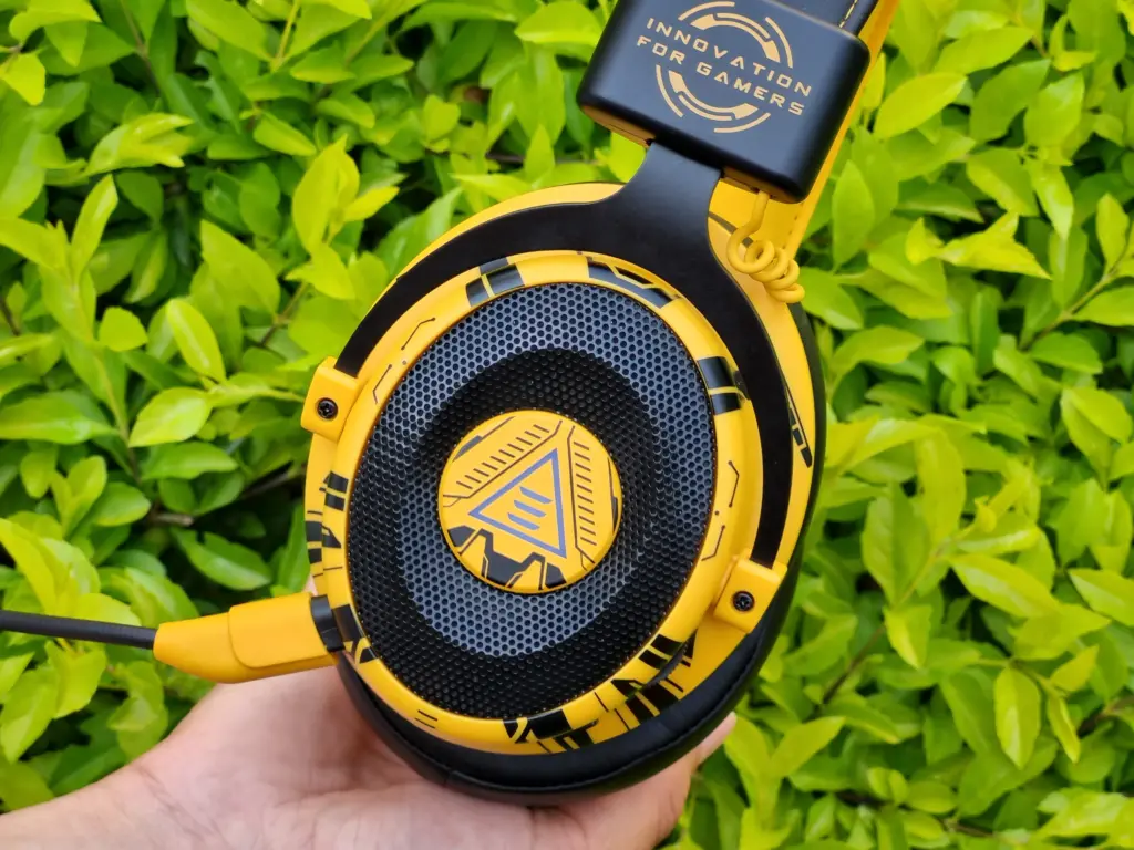 Eksa e900 pro upgraded, fone de ouvido gamer amarelo