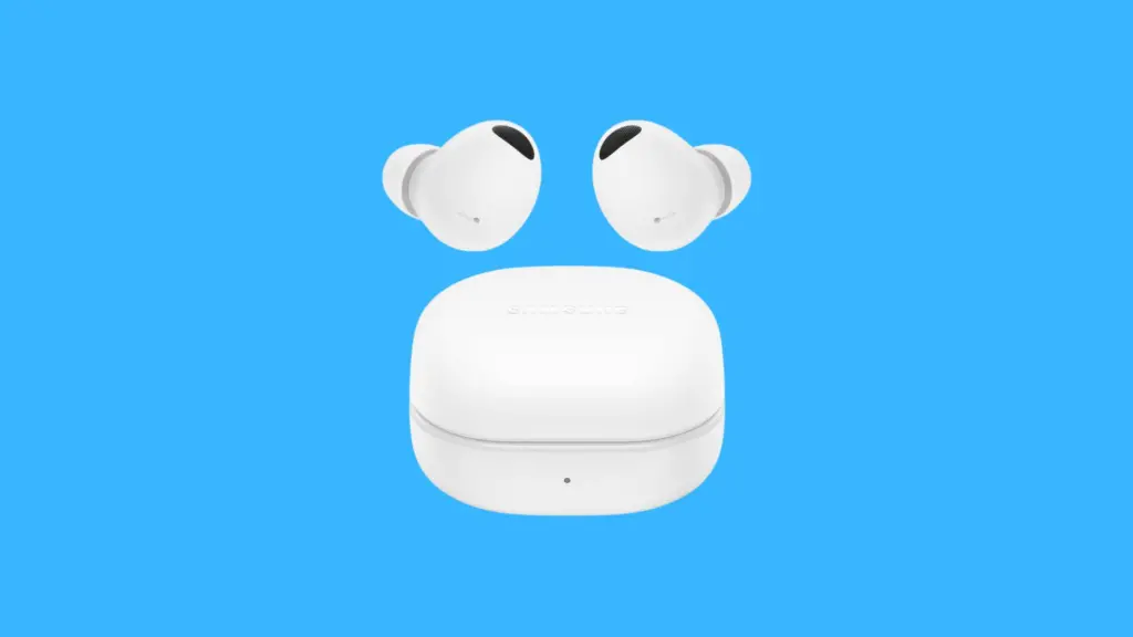 Galaxy buds2 pro branco em fundo azul