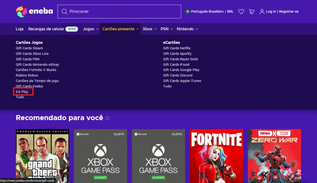 Eneba ajuda a economizar em ea play e cartões do xbox. Confira!. Veja como é fácil economizar seu dinheiro e ainda ter acesso aos seus jogos favoritos nas principais plataformas de jogos do mercado