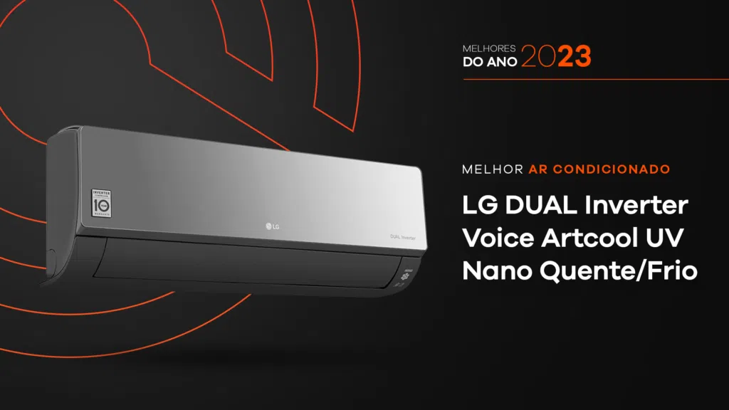 Melhores do ano no showmetech 2023: lg dual inverter voice artcool uv nano quente/frio. Imagem: caio nascimento, showmetech