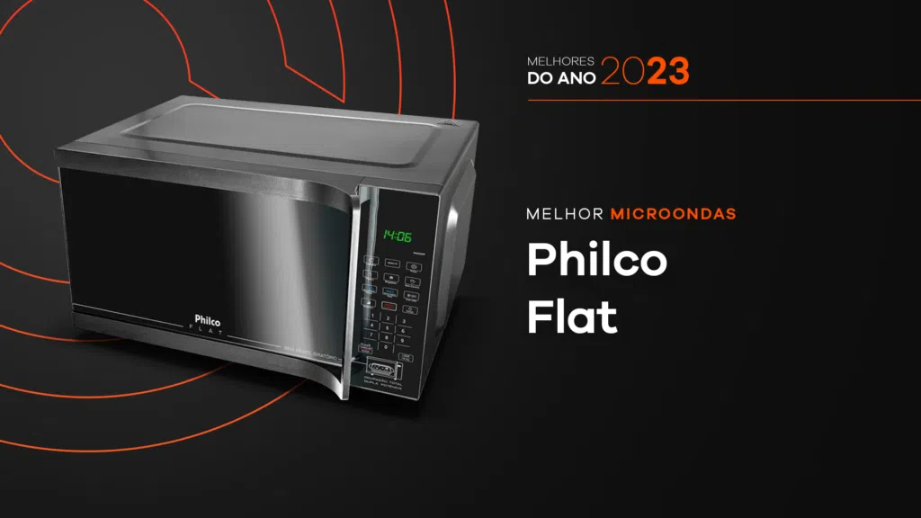 Melhores do ano no showmetech 2023: micro-ondas flat pmo28tf 28 litros. Imagem: caio nascimento, showmetech