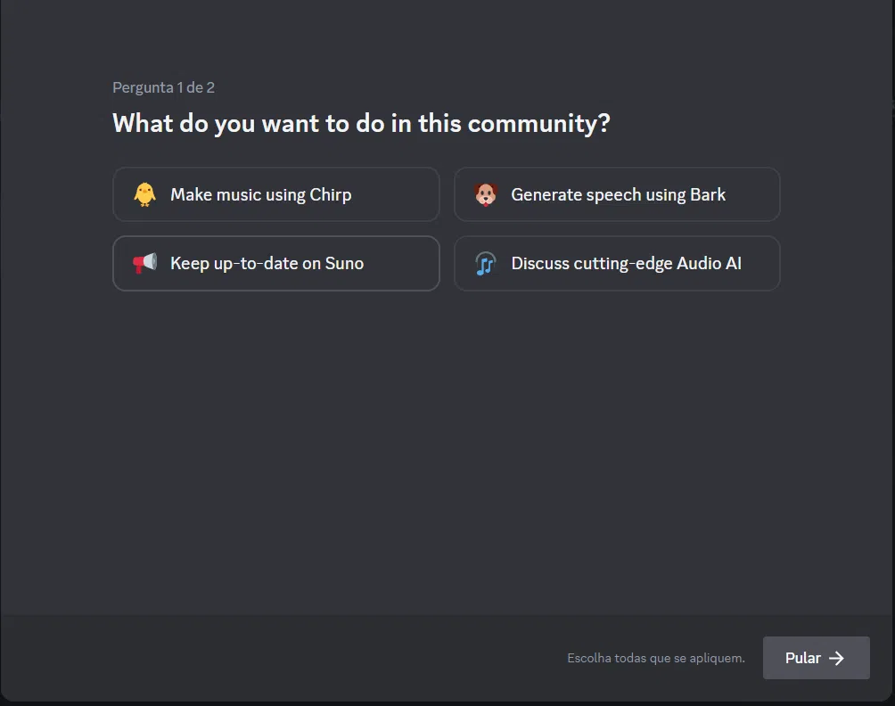 Discord da suno. Ai