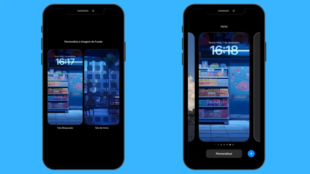 Personalização da tela de bloqueio do iphone 15