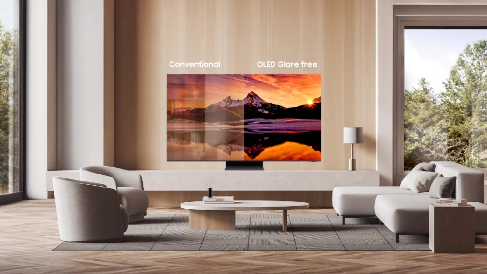 Samsung apresenta tv qd-oled antirreflexo na ces 2024