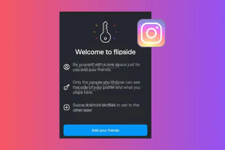 Exemplo de ativação do flipside do instagram