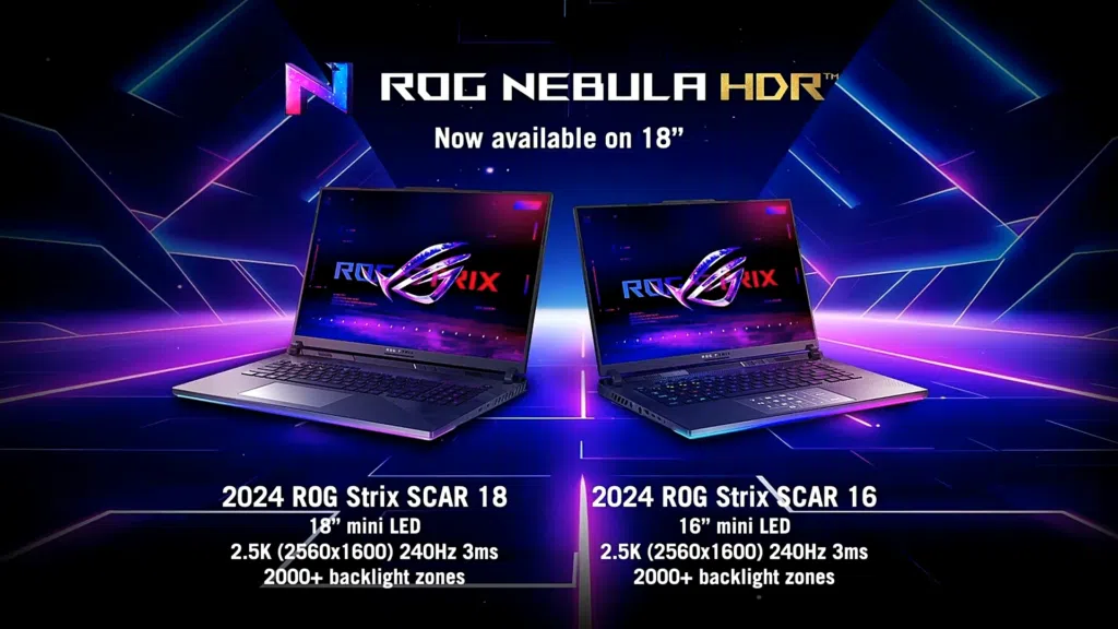 Rog strix scar 16 e rog strix scar 18