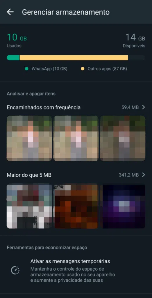 Tutorial: libere espaço de armazenamento do whatsapp