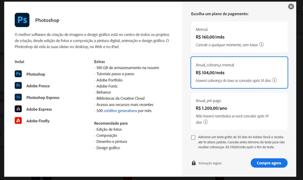 Photoshop barato? Como comprar por apenas r$ 47. Entenda qual plano de assinatura da adobe é o mais barato para você e se ele tem os recursos e apps que você precisa