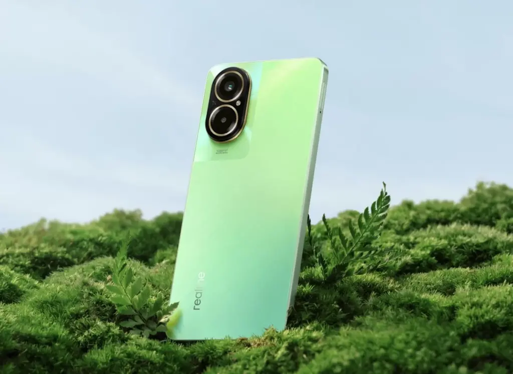 Variante verde do celular  realme c67