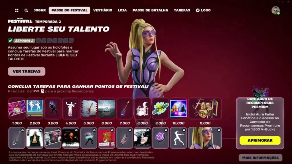 Lady gaga fará show no fortnite; saiba mais. Cantora é atração da nova edição do fortnite festival. Skin e músicas já estão disponíveis, confira