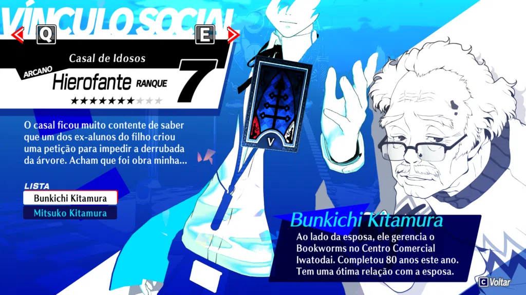 Social link do hierofante em persona 3 reload